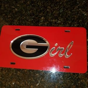 UGA Girl License Plate
